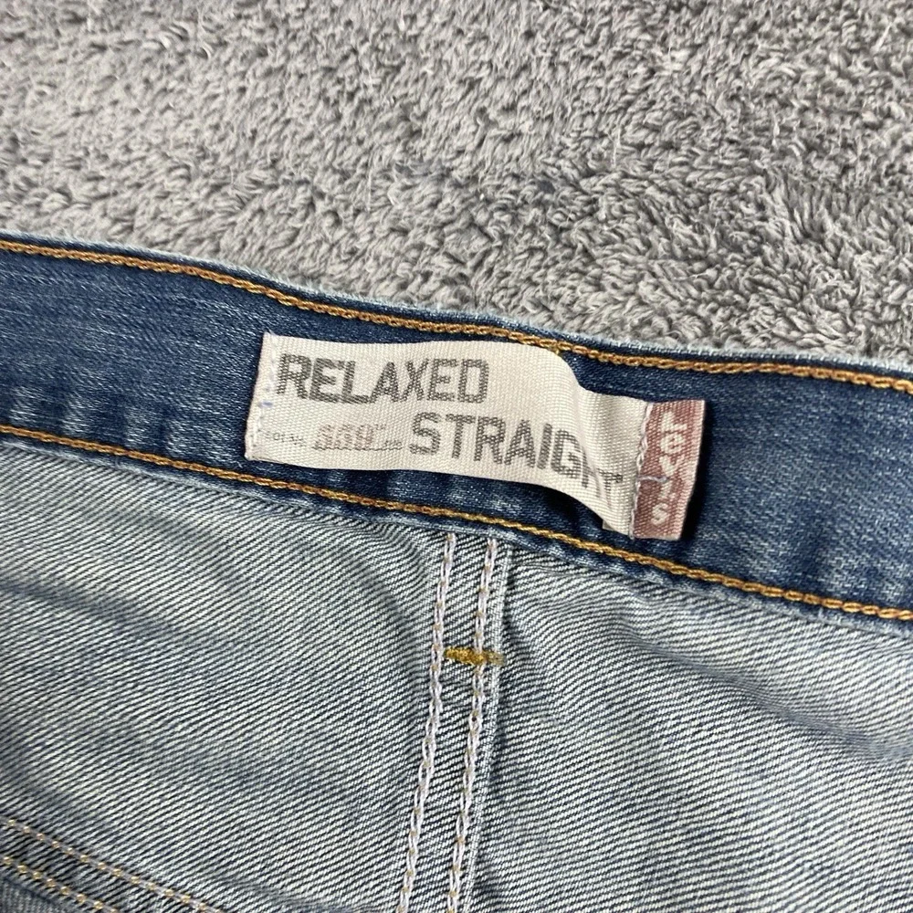 Levis 559 Relaxed Straight Jeans Mens 46x32‎ Blue Medium Wash High Rise
